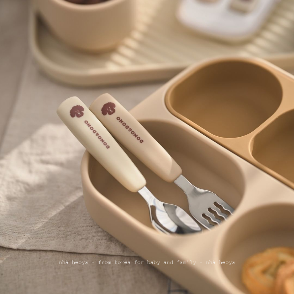 SÉT MUỖNG NĨA THÉP KÈM HỘP ĐỰNG DONODONO MADE IN KOREA