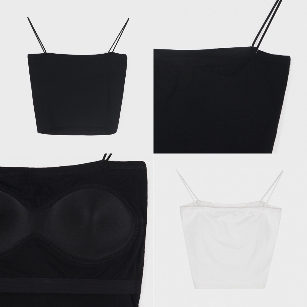 Áo 2 dây BLACKUP Square Neck Cropped Sleeveless Shirt