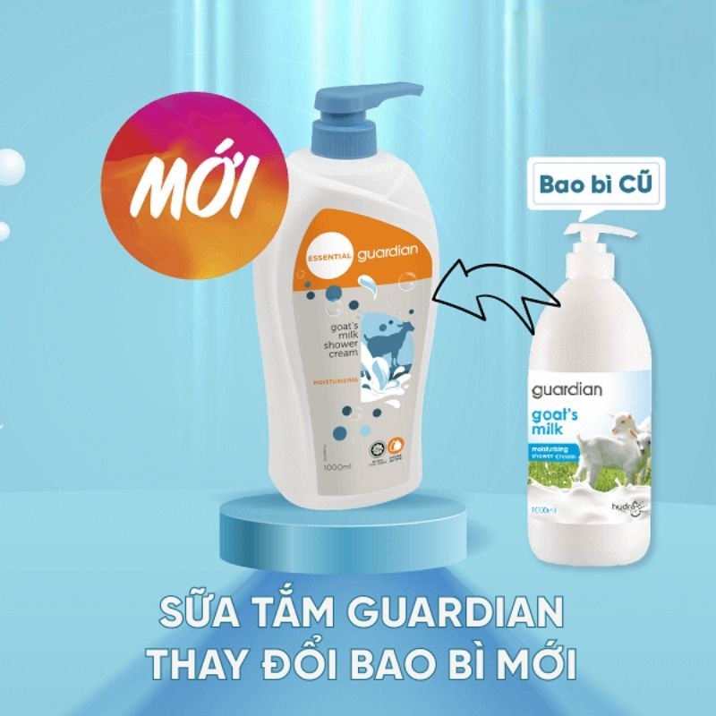 Sữa Tắm Dạng Kem Dưỡng Ẩm Guardian Essential Goat'S Milk Moisturising Shower Cream Sữa Dê 1000Ml