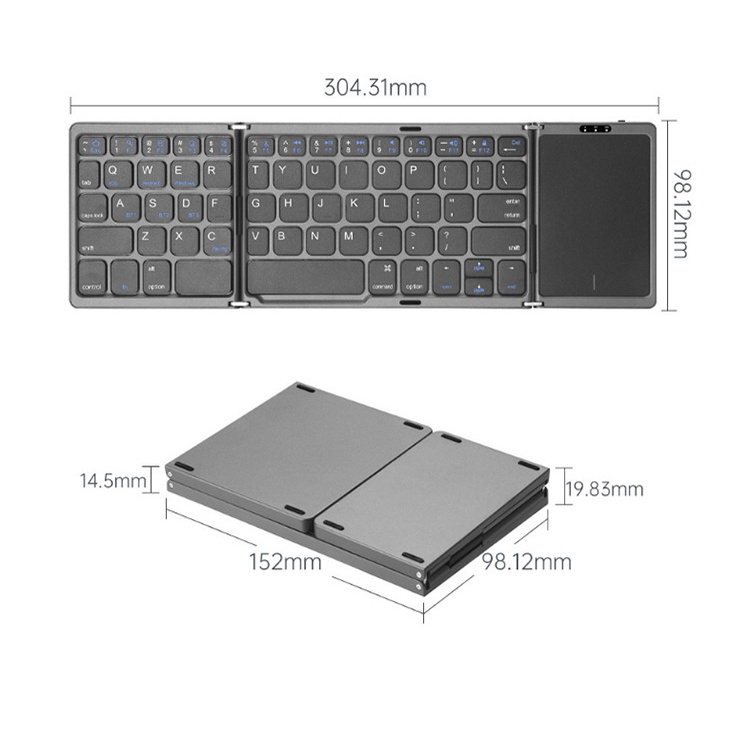 Bàn Phím Gập Không Dây Bluetooth B089T Ultra Slim  - Tương Thích Điện Thoại, Máy Tính Bảng, SmartTV, Laptop