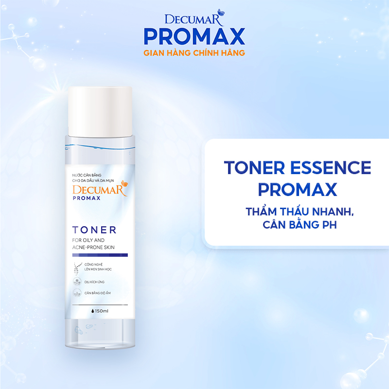 Nước hoa hồng Decumar Promax Toner Essence thẩm thấu nhanh, cân bằng độ PH trên da 150ml - DH Beauty