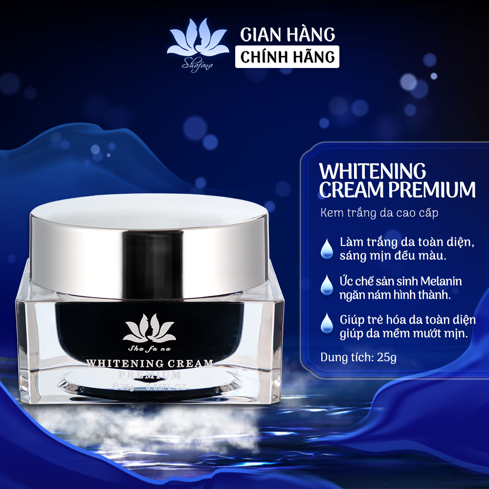 Kem dưỡng trắng da Shafana Whitening Premium Cream 25g trẻ hóa da toàn diện
