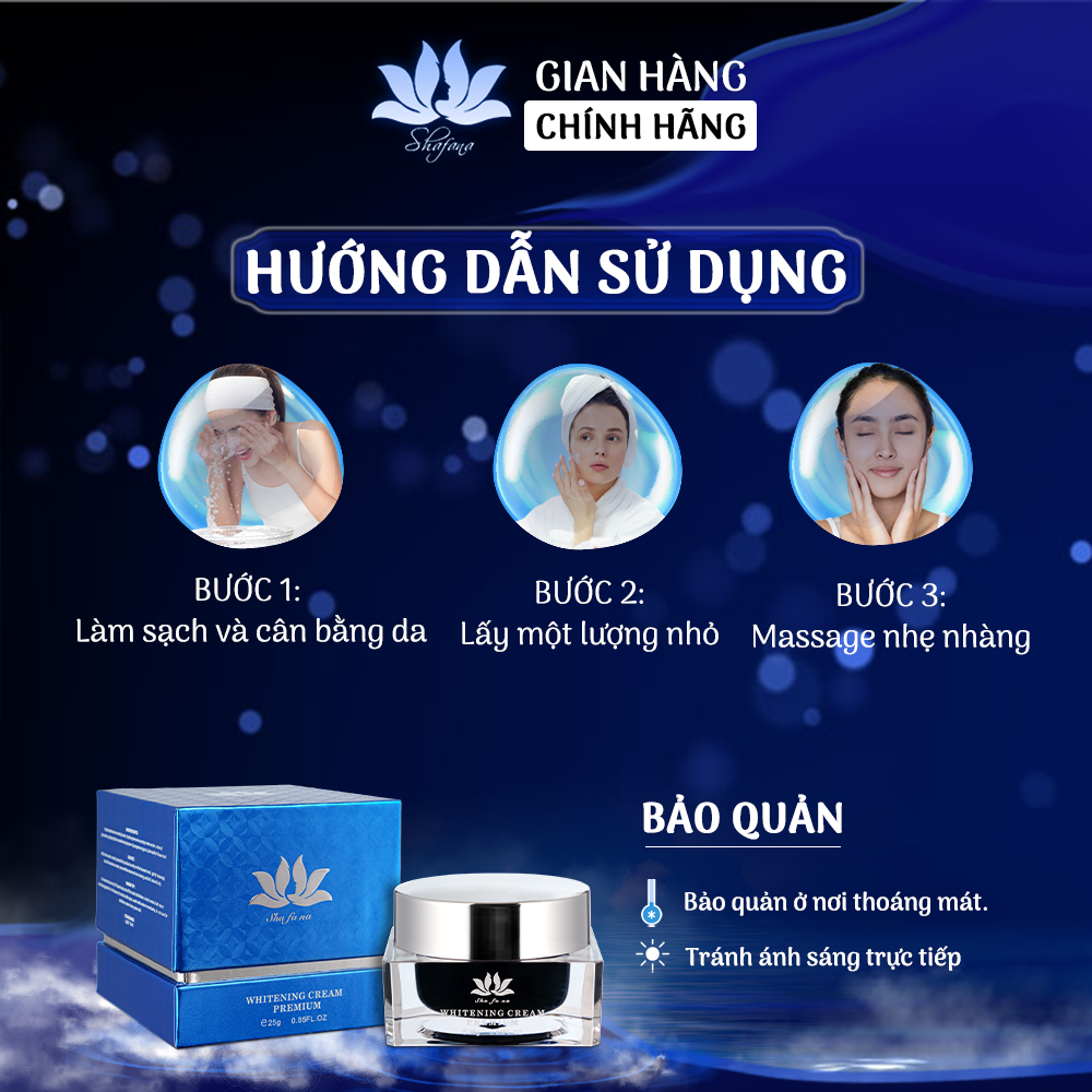 Kem dưỡng trắng da Shafana Whitening Premium Cream 25g trẻ hóa da toàn diện