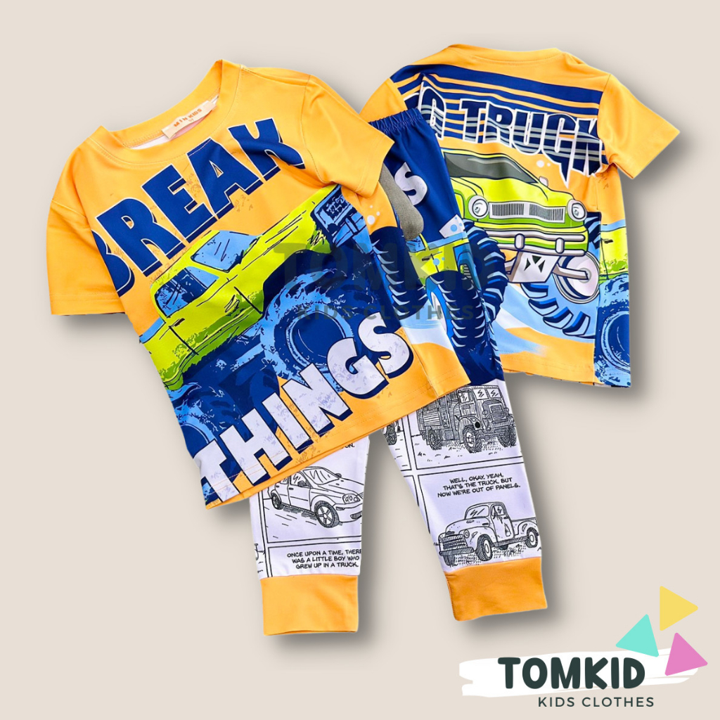 Đồ dài cho bé trai đồ bộ cho bé tay ngắn chất thun lạnh chính phẩm 3D loại 1 dày dặn không nhão vải 10-40kg Tomkids