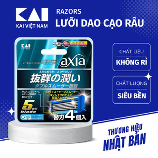 Combo set 4 lưỡi dao cạo râu 5 lưỡi kép kai axia nhật bản thay thế cho dao cạo ga0014 và kai razor