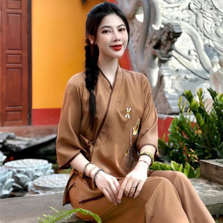 Bộ pháp phục đi lễ chùa thêu chuồn chuồn