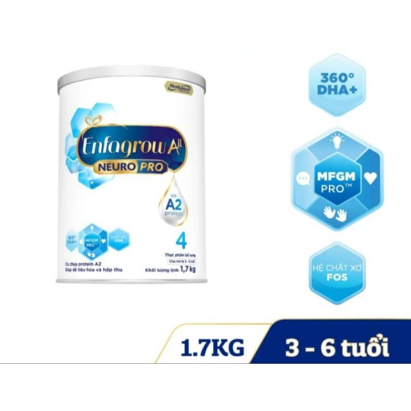 Date T11/2024 - Sữa bột Enfagrow A2 Neuro Pro 4 - lon 1.7kg