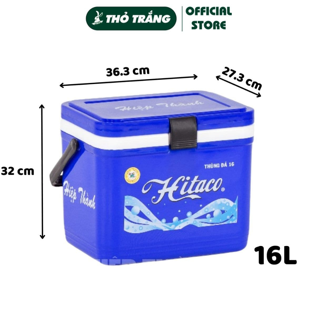 Thùng đá vuông 8L,16L nhựa Hiệp Thành có tay cầm, nắp gài