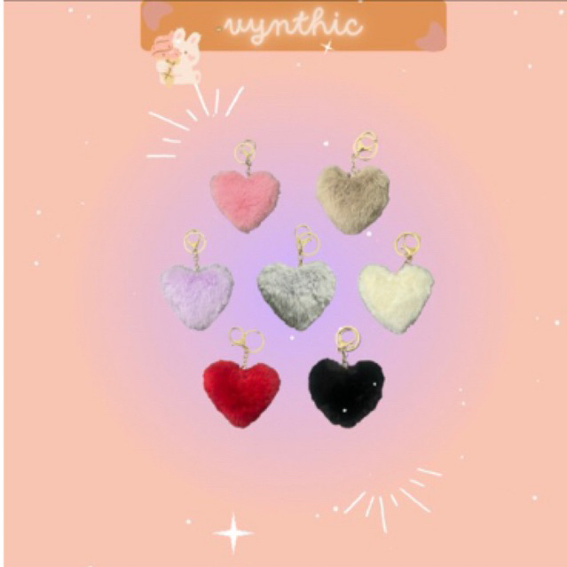 Balo lông đen tặng kèm móc khoá bất kì