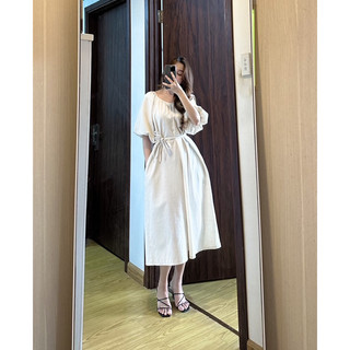 Đầm linen tay bí