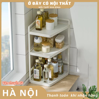 Kệ Đựng Gia Vị Nhà Bếp Kệ Gia Vị Góc Vuông Nhiều Tầng Giá Đựng Đồ Nhà Bếp Có Ngăn Đựng Chai Lọ To Màu Trắng Hiện Đại