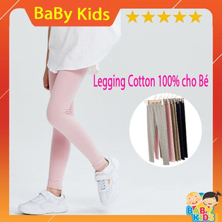 Quần legging bé gái thun cotton 4 chiều màu hồng,vàng,đỏ cho bé từ 14-41kg