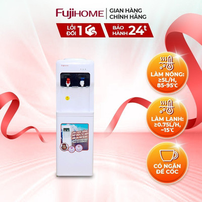 Cây nước nóng lạnh nhập khẩu FUJIHOME WD5320E làm lạnh điện tử, nhỏ gọn, ngăn chứa đồ tiện lợi