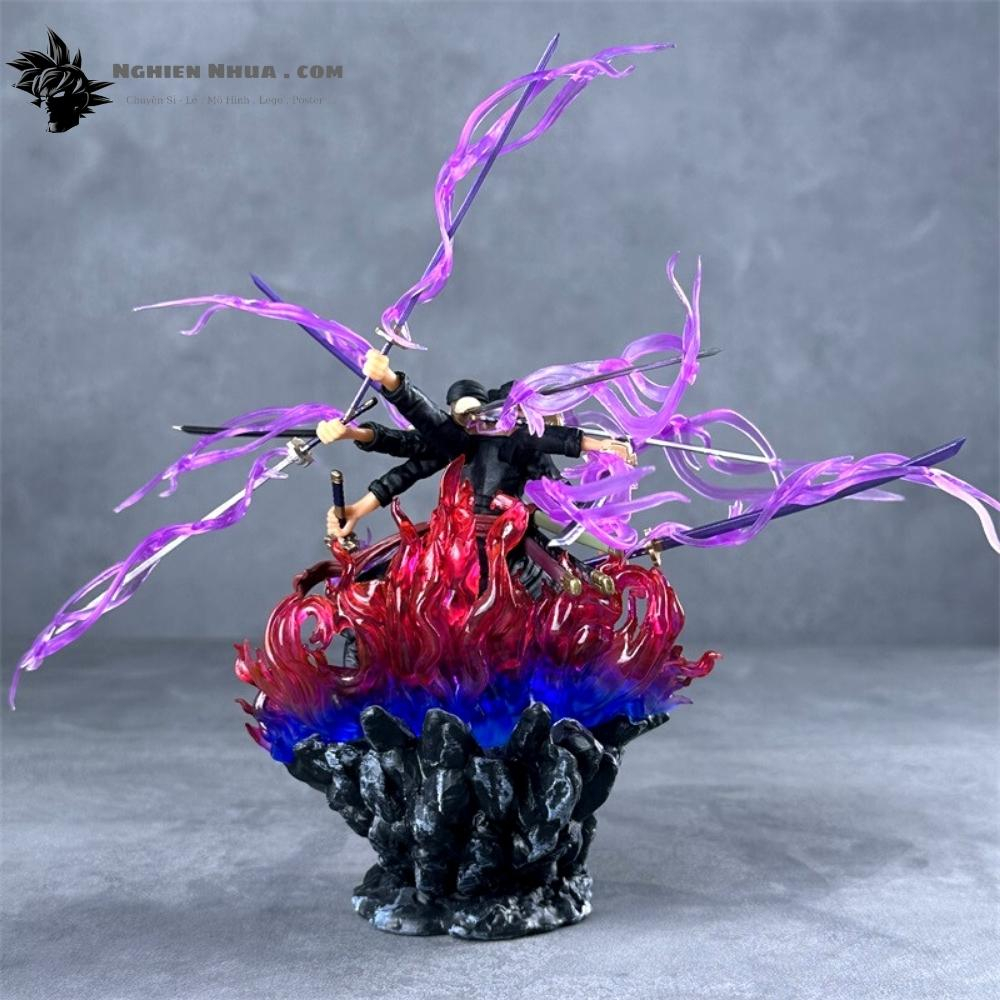 Mô Hình OnePiece Zoro Asura 3 đầu 6 tay siêu ngầu bản nhỏ - Cao 24cm nặng 360gram - Figure OnePiece - Hộp màu