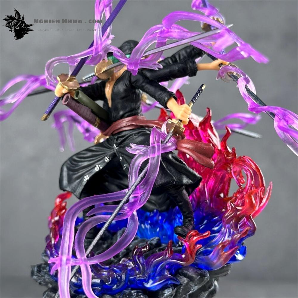 Mô Hình OnePiece Zoro Asura 3 đầu 6 tay siêu ngầu bản nhỏ - Cao 24cm nặng 360gram - Figure OnePiece - Hộp màu