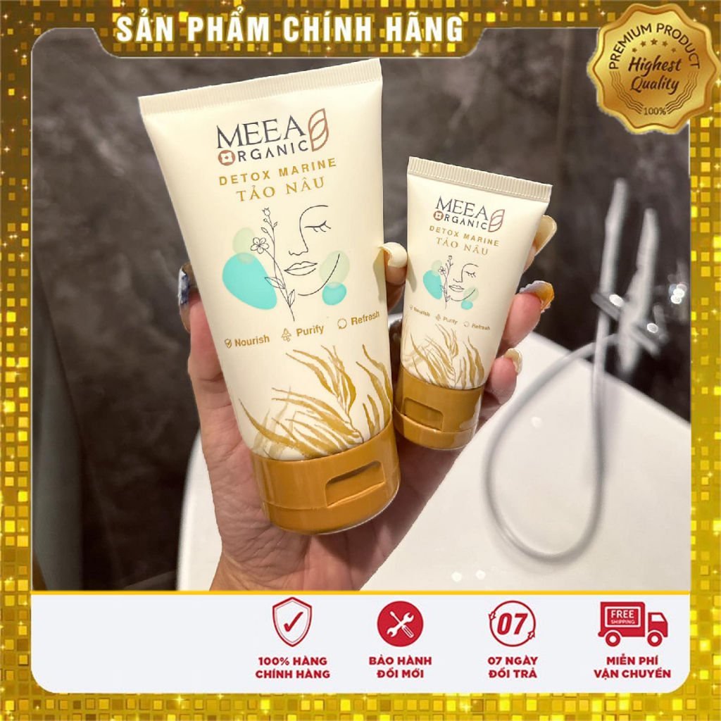 [TẶNG SRM 30ML] sửa rửa mặt tảo nâu, srm tảo nâu meea organic, sữa rửa mặt tảo nâu meea organic tuýp 100g