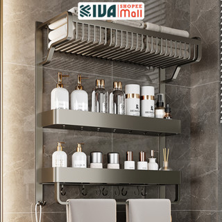 Kệ nhà tắm KIVA, thiết kế nhiều tầng để đồ nhà tắm, chất liệu nhôm hàng không, dán tường, bảo hành 15 năm.