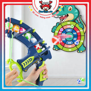 Combo Cung Tên Bắn Bóng Dính Tặng Kèm Bảng Phi Tiêu Ném Bóng Dính, Đồ Chơi Vận Động Thể Thao Cho Bé