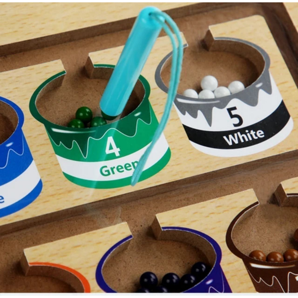 Bảng gỗ MONTESSORI Phân biệt màu sắc và số đếm có nam châm cho bé - Metis Đồ Chơi Cho Con