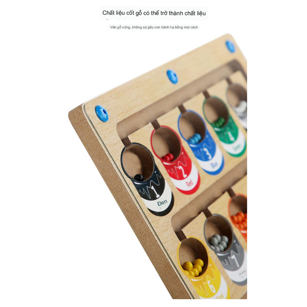 Bảng gỗ MONTESSORI Phân biệt màu sắc và số đếm có nam châm cho bé - Metis Đồ Chơi Cho Con