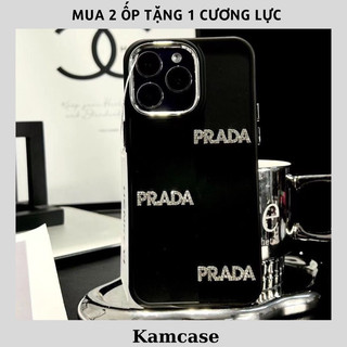 Ốp Iphone Viền Kim Loại Màu Đen Pr.a.d.a Cho 14Promax 13 12 11promax Xsmax 7Plus