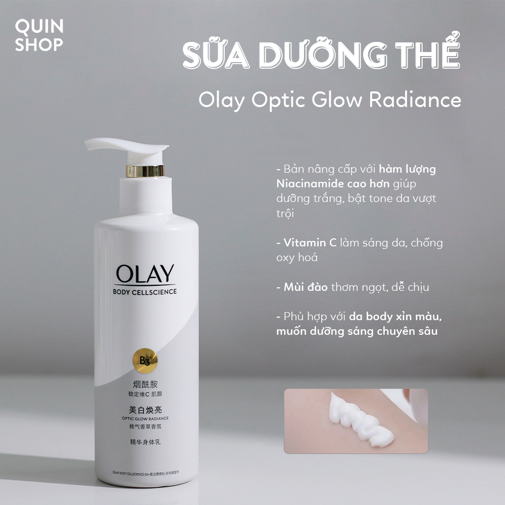 Sữa Dưỡng Thể Trắng Da, Chống Lão Hóa Olay Body Cellscience B3 + Retinol, B3 + Vitamin C, E Body Lotion