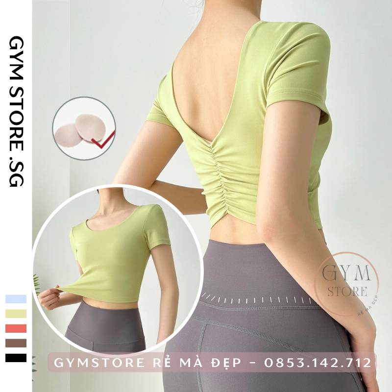 Áo Thun Gym Yoga Thể Thao Nữ CÓ MÚT Dáng Croptop Tay Ngắn Thun Poly Mềm Co giãn Thoáng Mát Tôn Dáng 𝙎𝙤𝙡𝙤 𝙎𝙥𝙤𝙧𝙩𝙨𝙬𝙚𝙖𝙧 357