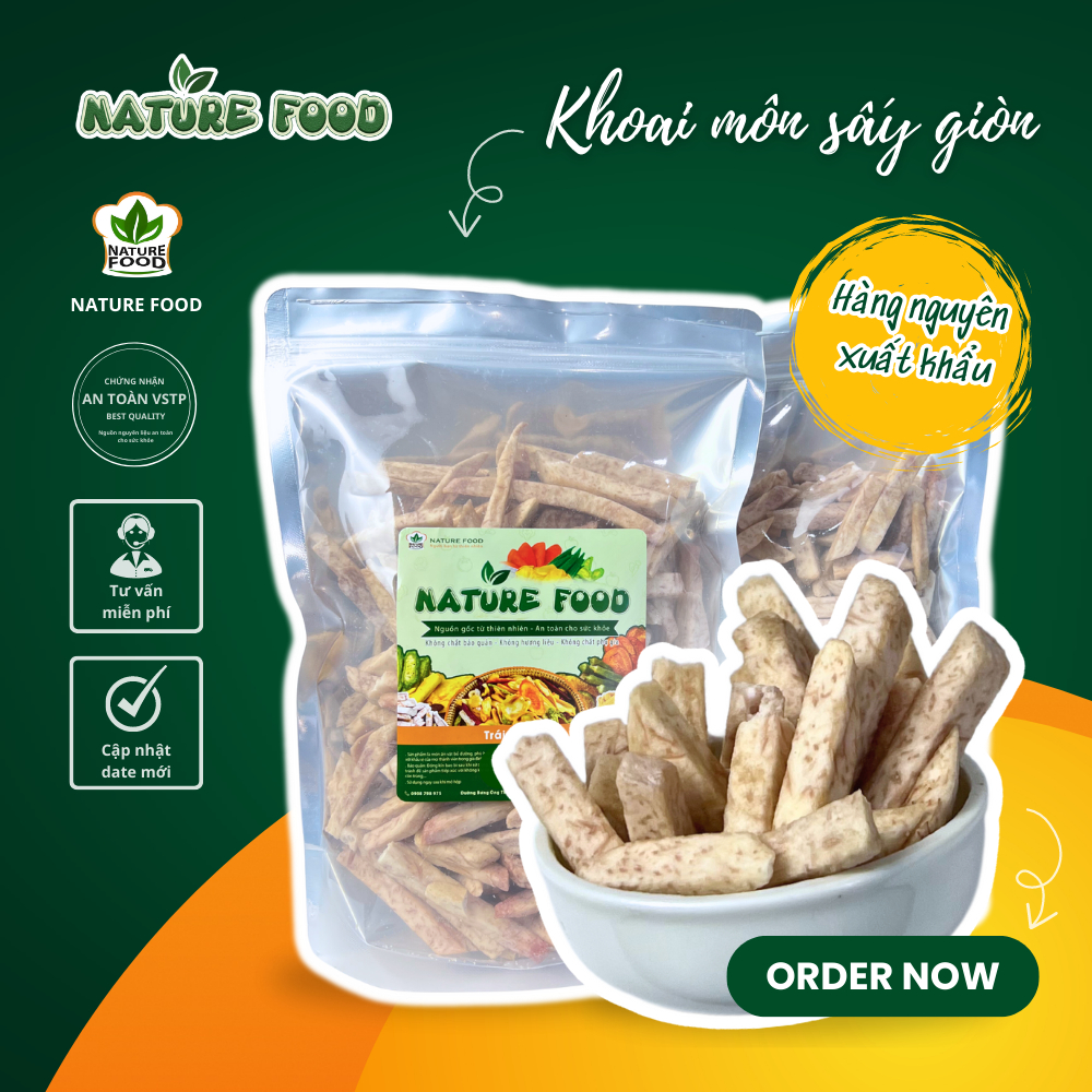 Khoai môn Sấy Hàng Xuất Khẩu không đường , giòn rụm, thơm ngon NATURE FOOD