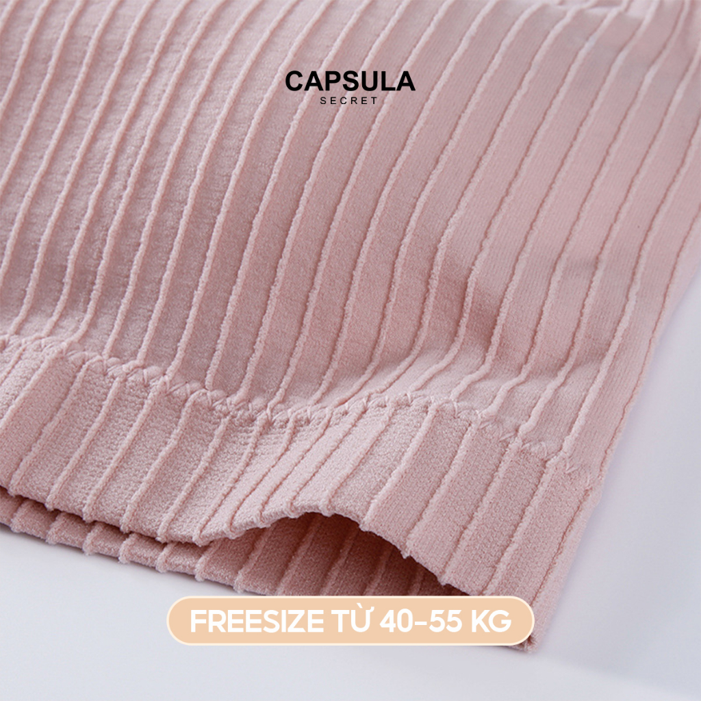 Áo lót 2 dây nữ cotton, Áo bra gân tăm quây ngang mút đệm mỏng tháo rời siêu dễ thương