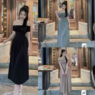Đầm trễ vai tay ngắn dáng xòe dễ thương - đầm đi tiệc, dạo phố