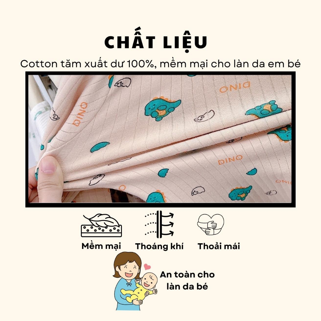 COMBO 3 BỘ COTTON TĂM BÉ TRAI UNISEX