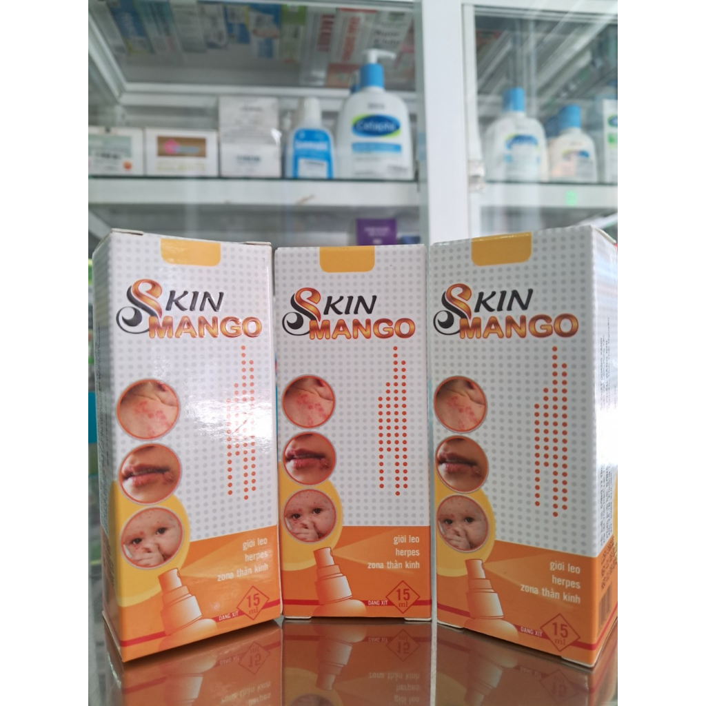 SKIN MANGO - Chai xịt thủy đậu, giời leo, herpes, zona thần kinh, kiến ba khoang