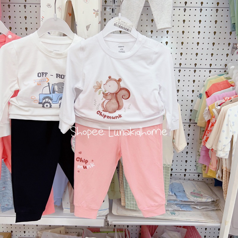 Bộ dài tay Dokma bé gái mềm mịn cho bé trai, bé gái