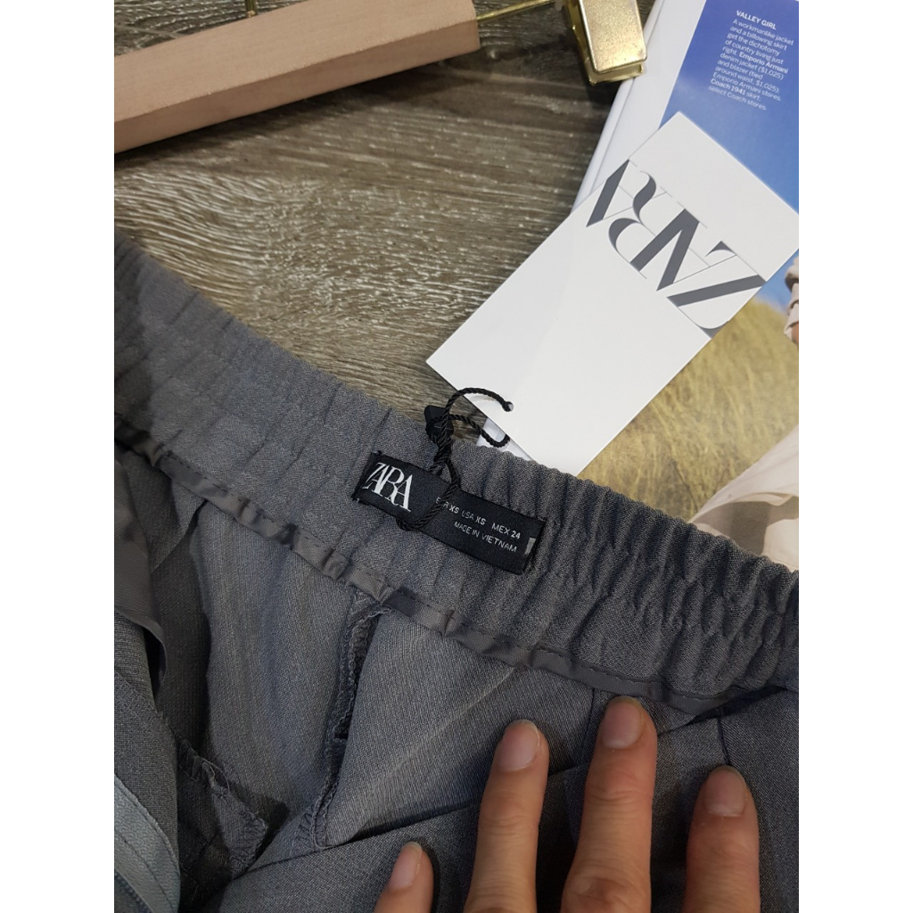 Quần culottes ZR lưng thun màu xám