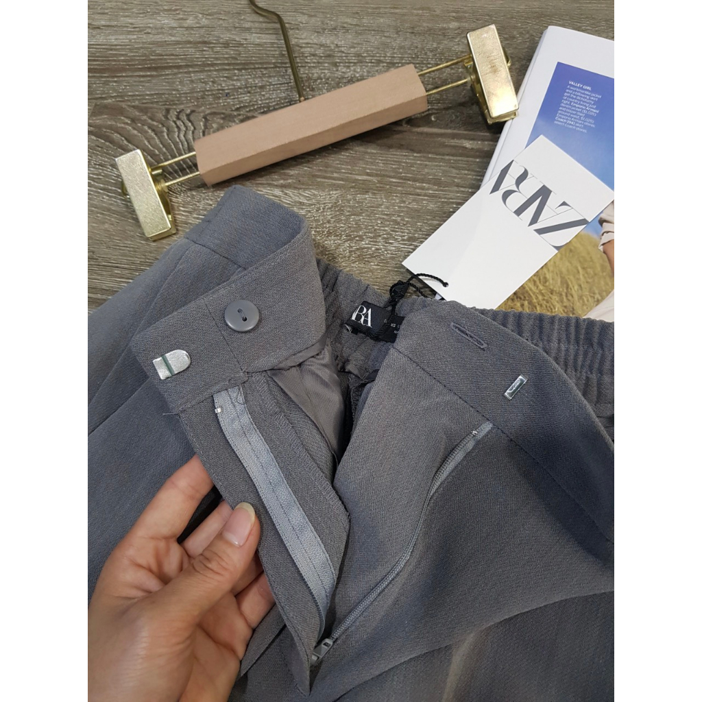 Quần culottes ZR lưng thun màu xám
