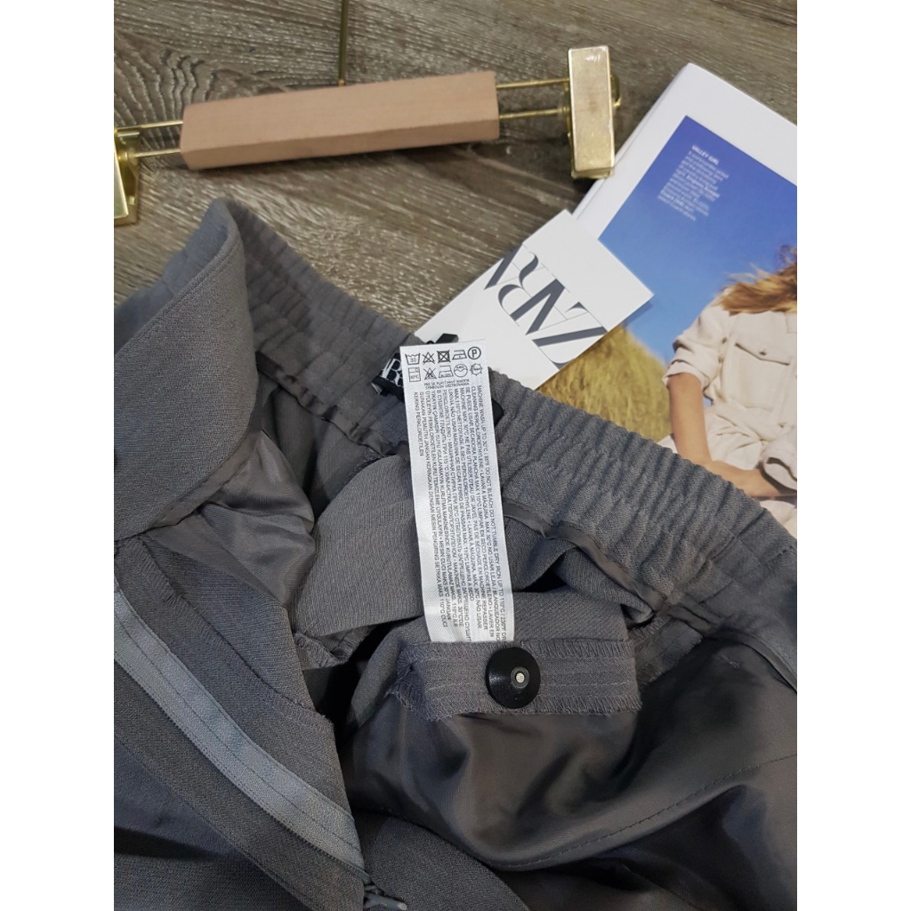 Quần culottes ZR lưng thun màu xám