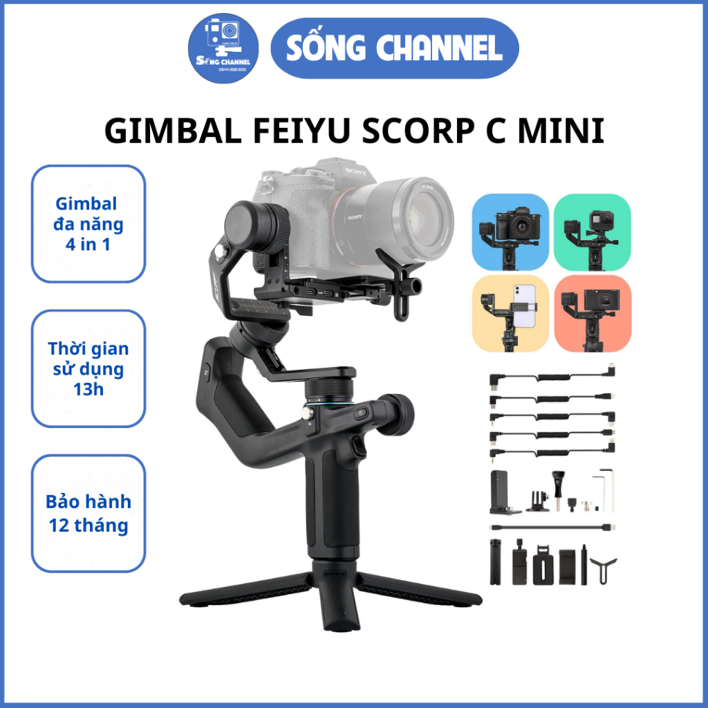 Tay cầm chống rung Gimbal Feiyu Scorp-C Mini 4 in 1