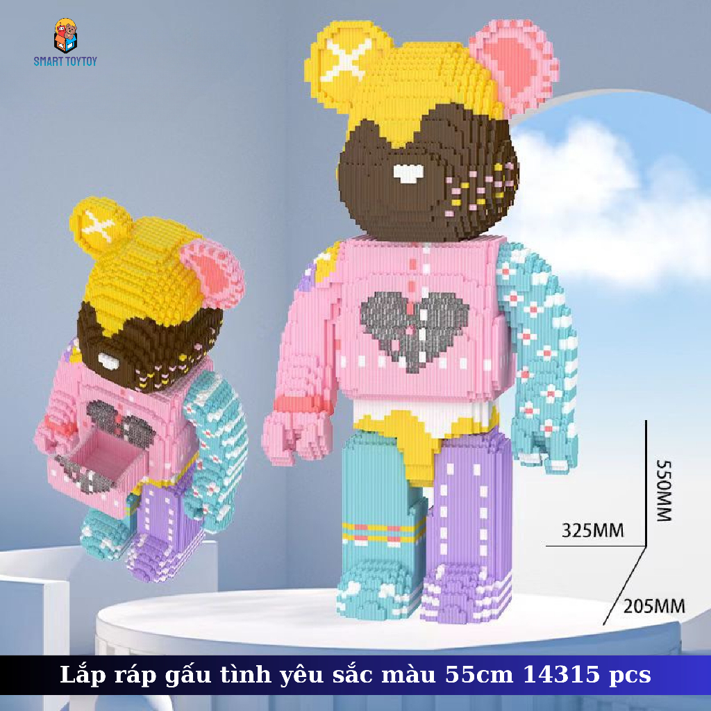 Bộ Lego tư duy lắp ráp hình khối BearBrick