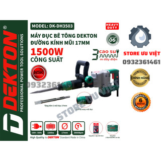 Máy đục bê tông dekton dk-dh3503 - công suất 1500w - lực đập 18j - mũi 17mm - chế độ xoay mũi đục giá tốt
