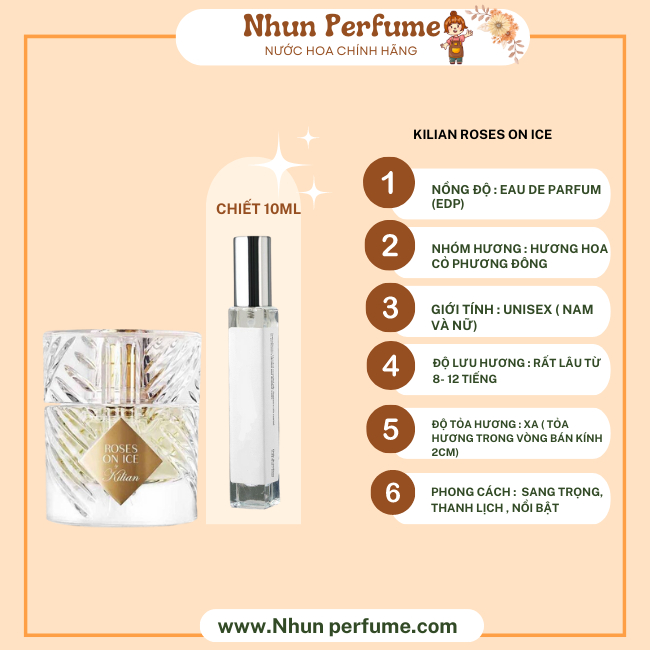 Nước Hoa (UNISEX) Kilian Roses On Ice EDP Thanh Lịch, Sang Trọng, Hiện Đại - Nhunperfume
