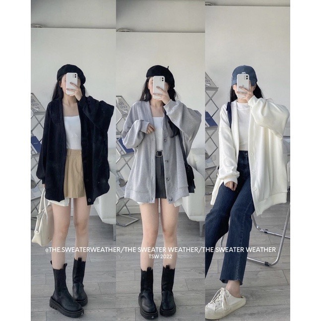 Áo khoác cardigan chất nỉ bông trơn dài tay MYRA TEEN Aocadigan023 P0/K16