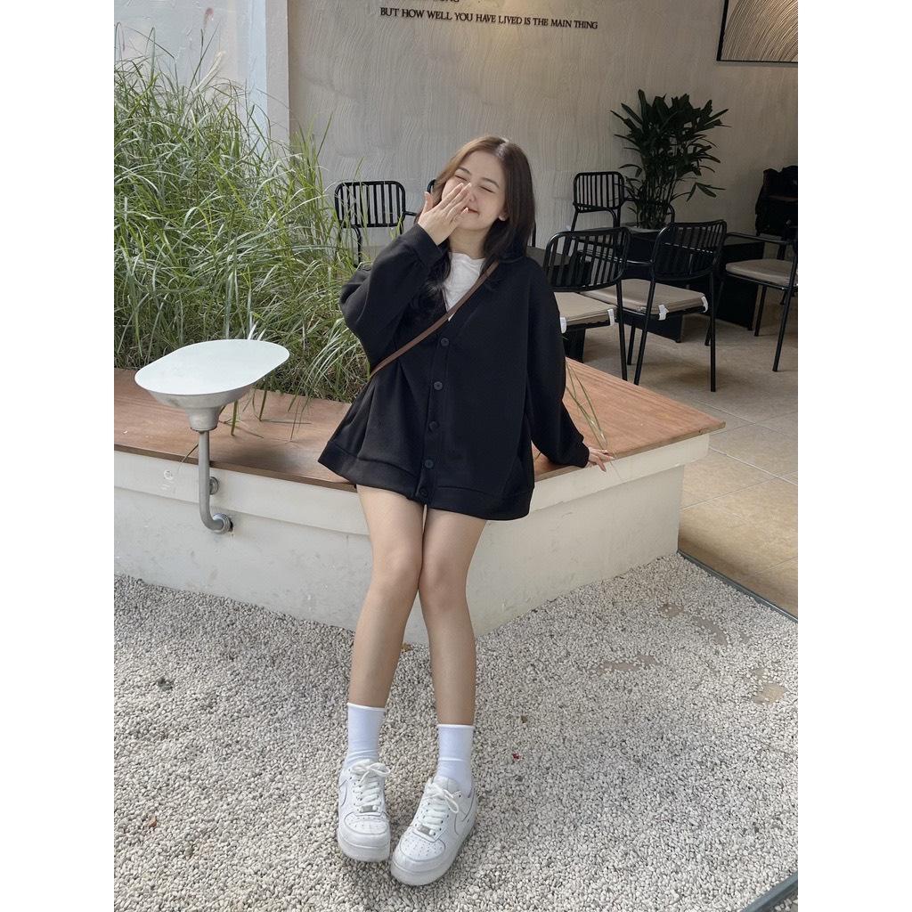 Áo khoác cardigan chất nỉ bông trơn dài tay MYRA TEEN Aocadigan023 P0/K16