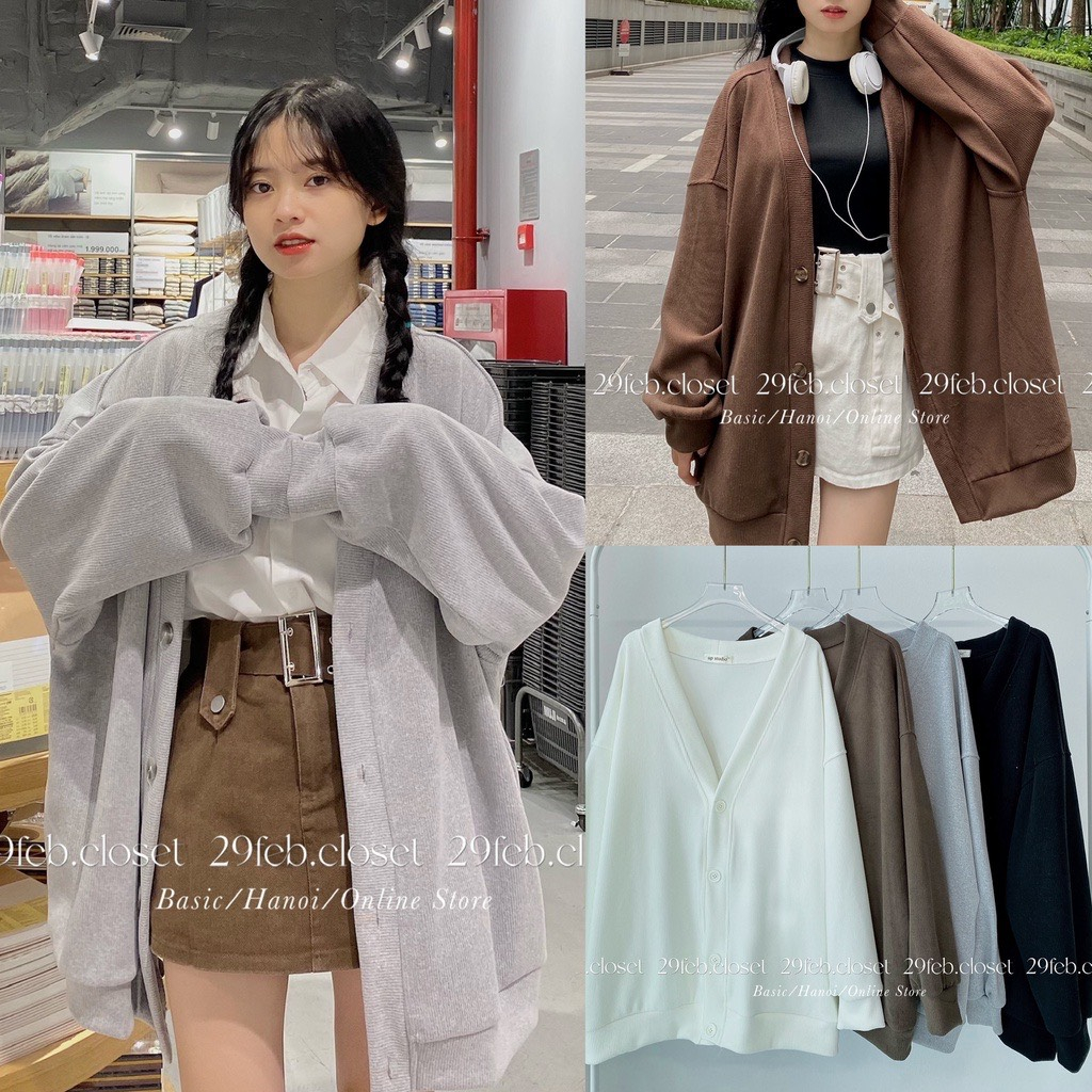 Áo khoác cardigan chất nỉ bông trơn dài tay MYRA TEEN Aocadigan023 P0/K16