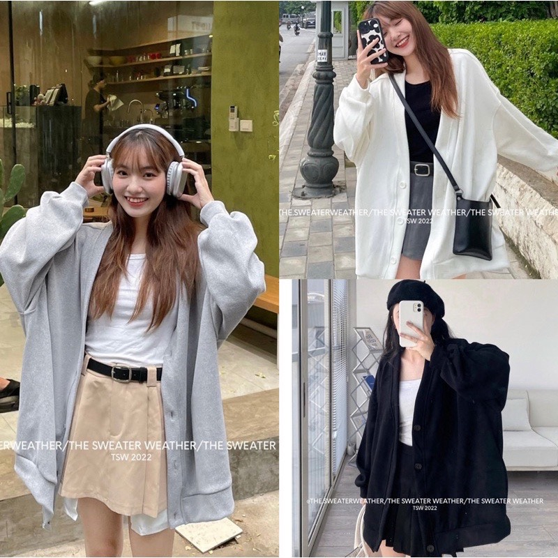 Áo khoác cardigan chất nỉ bông trơn dài tay MYRA TEEN Aocadigan023 P0/K16