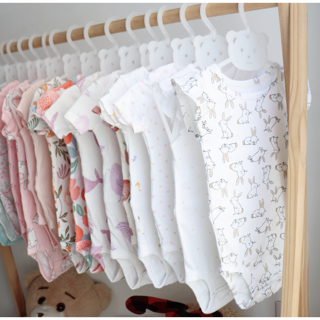 Sét 10 bộ Bodysuit cho bé trai bé gái hãng xuất dư hãng chất 100% cotton thoáng mát thấm hút mồ hôi