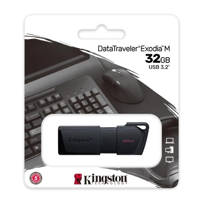 USB Kingston 32GB DataTraveler Exodia M DTXM / 32GB (USB 3.2 Gen1), màu đen