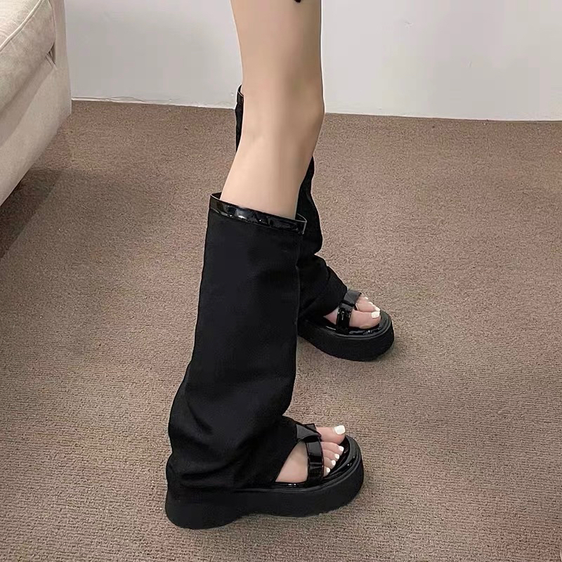 Sandal đế dày kèm ống chân phong cách hàng quảng châu