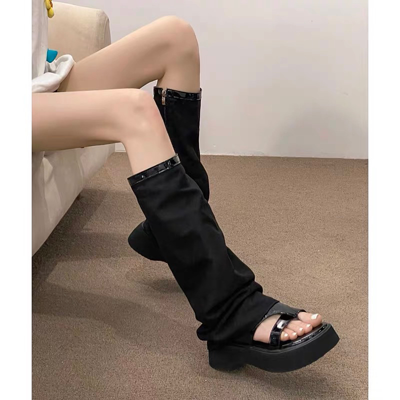Sandal đế dày kèm ống chân phong cách hàng quảng châu