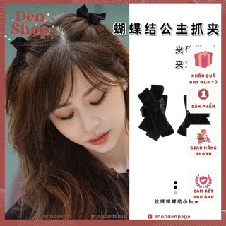 Kẹp tóc nơ nhung phong cách tiểu thư cho nữ