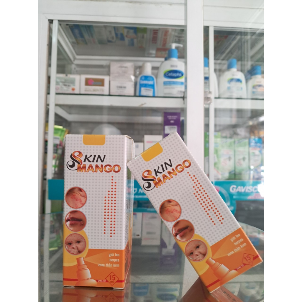 SKIN MANGO - Chai xịt thủy đậu, giời leo, herpes, zona thần kinh, kiến ba khoang
